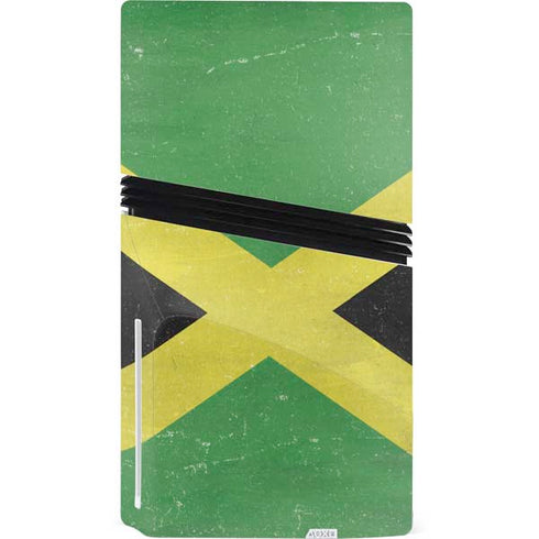 Jamaica Flag Distressed PS5 Pro Disk Console Skin